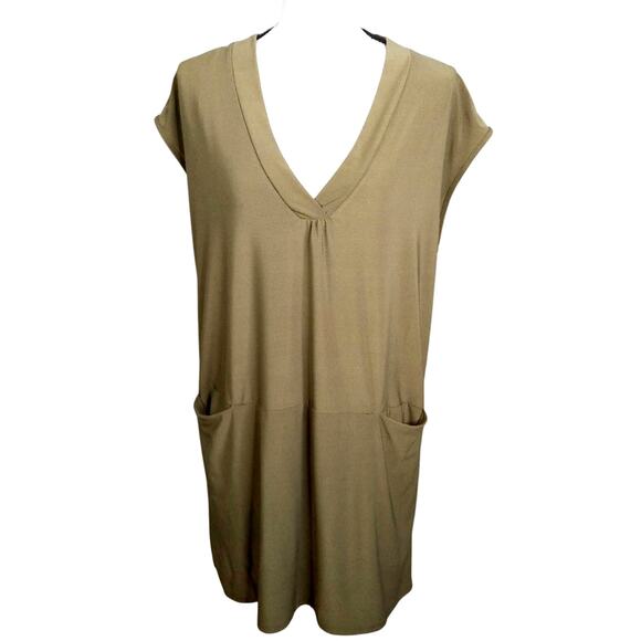 Sandiva V Neck Dolman Sleeve Shirt Dress Large Green - Picture 1 of 9